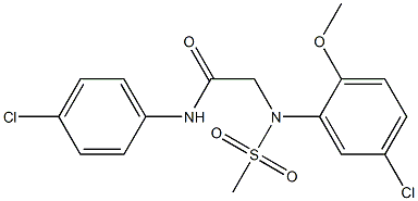 2-[5-chloro-2-methoxy(methylsulfonyl)anilino]-N-(4-chlorophenyl)acetamide Struktur