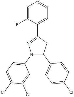 5-(4-chlorophenyl)-1-(3,4-dichlorophenyl)-3-(2-fluorophenyl)-4,5-dihydro-1H-pyrazole Struktur