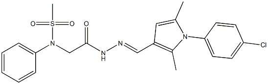 N-[2-(2-{[1-(4-chlorophenyl)-2,5-dimethyl-1H-pyrrol-3-yl]methylene}hydrazino)-2-oxoethyl]-N-phenylmethanesulfonamide Struktur