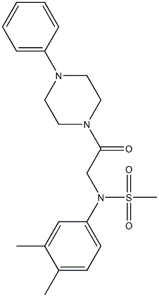 N-(3,4-dimethylphenyl)-N-[2-oxo-2-(4-phenyl-1-piperazinyl)ethyl]methanesulfonamide Struktur