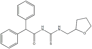 N-(diphenylacetyl)-N'-(tetrahydro-2-furanylmethyl)thiourea Struktur