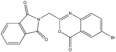 2-[(6-bromo-4-oxo-4H-3,1-benzoxazin-2-yl)methyl]-1H-isoindole-1,3(2H)-dione Struktur