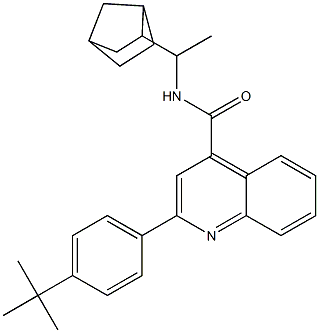 N-(1-bicyclo[2.2.1]hept-2-ylethyl)-2-(4-tert-butylphenyl)-4-quinolinecarboxamide Struktur