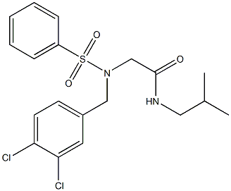 2-[(3,4-dichlorobenzyl)(phenylsulfonyl)amino]-N-isobutylacetamide Struktur