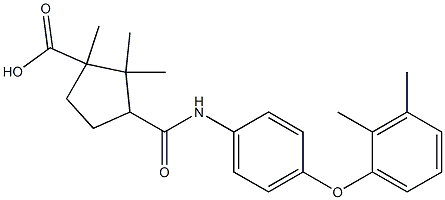 3-{[4-(2,3-dimethylphenoxy)anilino]carbonyl}-1,2,2-trimethylcyclopentanecarboxylic acid Struktur