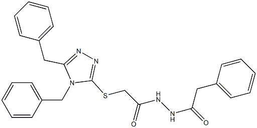 2-[(4,5-dibenzyl-4H-1,2,4-triazol-3-yl)sulfanyl]-N'-(phenylacetyl)acetohydrazide Struktur