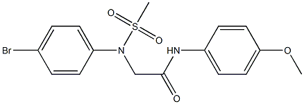 2-[4-bromo(methylsulfonyl)anilino]-N-(4-methoxyphenyl)acetamide Struktur