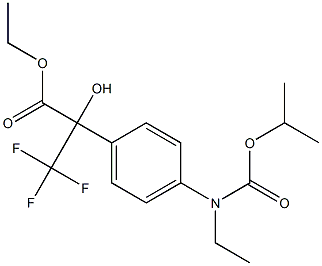 ethyl 2-{4-[ethyl(isopropoxycarbonyl)amino]phenyl}-3,3,3-trifluoro-2-hydroxypropanoate Struktur