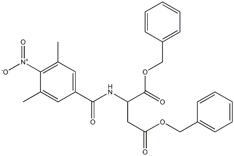 dibenzyl 2-({4-nitro-3,5-dimethylbenzoyl}amino)succinate Struktur