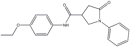 N-(4-ethoxyphenyl)-5-oxo-1-phenyl-3-pyrrolidinecarboxamide Struktur