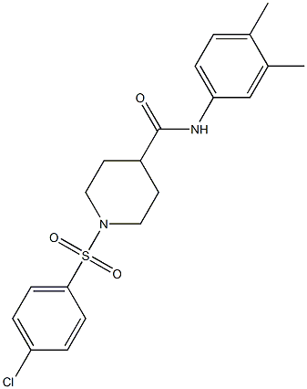 1-[(4-chlorophenyl)sulfonyl]-N-(3,4-dimethylphenyl)-4-piperidinecarboxamide Struktur