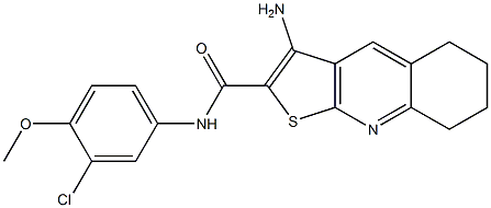 3-amino-N-(3-chloro-4-methoxyphenyl)-5,6,7,8-tetrahydrothieno[2,3-b]quinoline-2-carboxamide Struktur