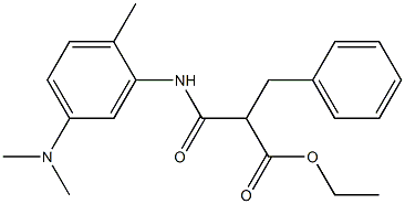 ethyl 2-benzyl-3-[5-(dimethylamino)-2-methylanilino]-3-oxopropanoate Struktur