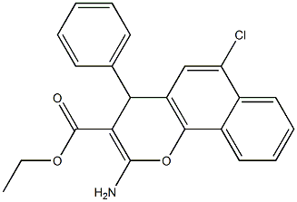 ethyl 2-amino-6-chloro-4-phenyl-4H-benzo[h]chromene-3-carboxylate Struktur