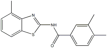 3,4-dimethyl-N-(4-methyl-1,3-benzothiazol-2-yl)benzamide Struktur