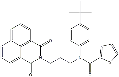 N-(4-tert-butylphenyl)-N-[3-(1,3-dioxo-1H-benzo[de]isoquinolin-2(3H)-yl)propyl]-2-thiophenecarboxamide Struktur