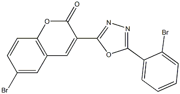 6-bromo-3-[5-(2-bromophenyl)-1,3,4-oxadiazol-2-yl]-2H-chromen-2-one Struktur