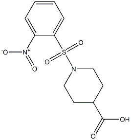 1-({2-nitrophenyl}sulfonyl)-4-piperidinecarboxylic acid Struktur