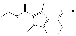 ethyl 4-(hydroxyimino)-1,3-dimethyl-4,5,6,7-tetrahydro-1H-indole-2-carboxylate Struktur