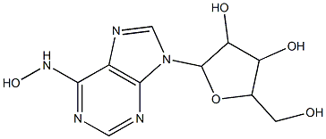 2-[6-(hydroxyamino)-9H-purin-9-yl]-5-(hydroxymethyl)tetrahydro-3,4-furandiol Struktur