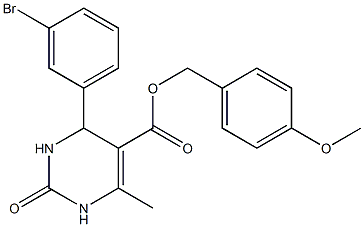 4-methoxybenzyl 4-(3-bromophenyl)-6-methyl-2-oxo-1,2,3,4-tetrahydro-5-pyrimidinecarboxylate Struktur