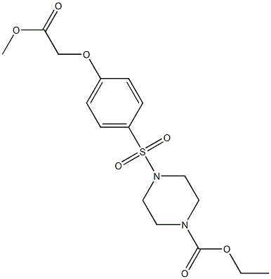 ethyl 4-{[4-(2-methoxy-2-oxoethoxy)phenyl]sulfonyl}-1-piperazinecarboxylate Struktur