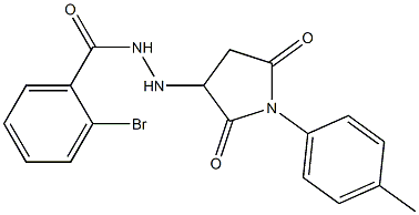 2-bromo-N'-[1-(4-methylphenyl)-2,5-dioxo-3-pyrrolidinyl]benzohydrazide Struktur