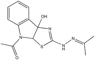 acetone (4-acetyl-8b-hydroxy-4,8b-dihydro-3aH-[1,3]thiazolo[5,4-b]indol-2-yl)hydrazone Struktur