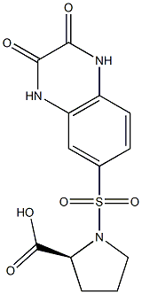 1-[(2,3-dioxo-1,2,3,4-tetrahydro-6-quinoxalinyl)sulfonyl]proline Struktur