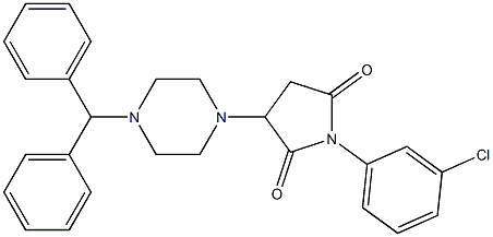 3-(4-benzhydryl-1-piperazinyl)-1-(3-chlorophenyl)-2,5-pyrrolidinedione Struktur