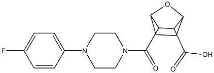 3-{[4-(4-fluorophenyl)-1-piperazinyl]carbonyl}-7-oxabicyclo[2.2.1]heptane-2-carboxylic acid Struktur