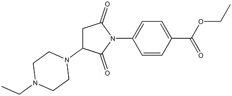 ethyl 4-[3-(4-ethyl-1-piperazinyl)-2,5-dioxo-1-pyrrolidinyl]benzoate Struktur