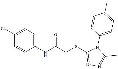 N-(4-chlorophenyl)-2-{[5-methyl-4-(4-methylphenyl)-4H-1,2,4-triazol-3-yl]sulfanyl}acetamide Struktur