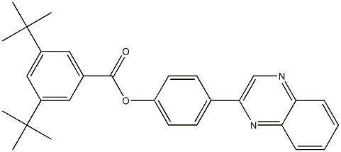 4-(2-quinoxalinyl)phenyl 3,5-ditert-butylbenzoate Struktur