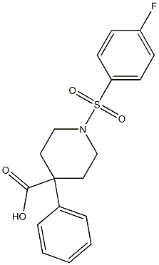 1-[(4-fluorophenyl)sulfonyl]-4-phenyl-4-piperidinecarboxylic acid Struktur