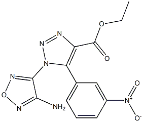 ethyl 1-(4-amino-1,2,5-oxadiazol-3-yl)-5-{3-nitrophenyl}-1H-1,2,3-triazole-4-carboxylate Struktur