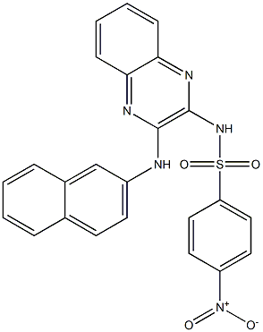 4-nitro-N-[3-(2-naphthylamino)-2-quinoxalinyl]benzenesulfonamide Struktur