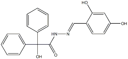 N'-(2,4-dihydroxybenzylidene)-2-hydroxy-2,2-diphenylacetohydrazide Struktur