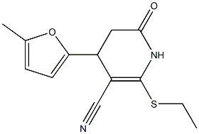 2-(ethylsulfanyl)-4-(5-methyl-2-furyl)-6-oxo-1,4,5,6-tetrahydro-3-pyridinecarbonitrile Struktur