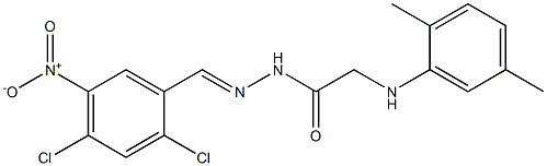 N'-{2,4-dichloro-5-nitrobenzylidene}-2-(2,5-dimethylanilino)acetohydrazide Struktur