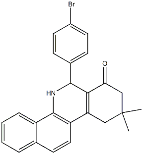 6-(4-bromophenyl)-9,9-dimethyl-6,8,9,10-tetrahydrobenzo[c]phenanthridin-7(5H)-one Struktur