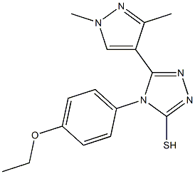 5-(1,3-dimethyl-1H-pyrazol-4-yl)-4-(4-ethoxyphenyl)-4H-1,2,4-triazole-3-thiol Struktur