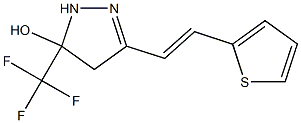 3-[2-(2-thienyl)vinyl]-5-(trifluoromethyl)-4,5-dihydro-1H-pyrazol-5-ol Struktur