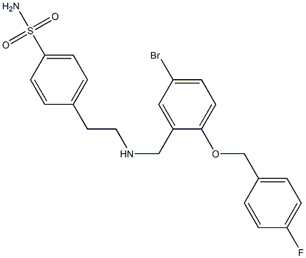 4-[2-({5-bromo-2-[(4-fluorobenzyl)oxy]benzyl}amino)ethyl]benzenesulfonamide Struktur