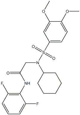 2-{cyclohexyl[(3,4-dimethoxyphenyl)sulfonyl]amino}-N-(2,6-difluorophenyl)acetamide Struktur