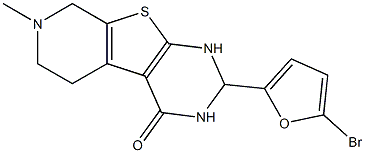 2-(5-bromo-2-furyl)-7-methyl-2,3,5,6,7,8-hexahydropyrido[4',3':4,5]thieno[2,3-d]pyrimidin-4(1H)-one Struktur