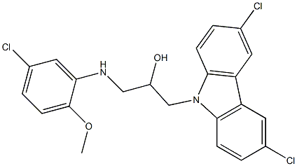 1-(5-chloro-2-methoxyanilino)-3-(3,6-dichloro-9H-carbazol-9-yl)-2-propanol Struktur