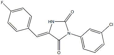 3-(3-chlorophenyl)-5-(4-fluorobenzylidene)-2,4-imidazolidinedione Struktur