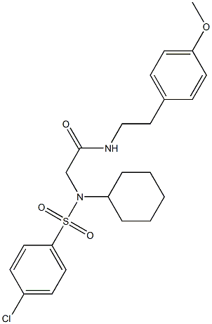 2-[[(4-chlorophenyl)sulfonyl](cyclohexyl)amino]-N-[2-(4-methoxyphenyl)ethyl]acetamide Struktur