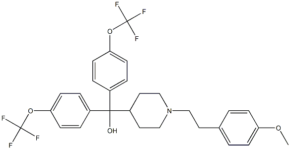 {1-[2-(4-methoxyphenyl)ethyl]-4-piperidinyl}{bis[4-(trifluoromethoxy)phenyl]}methanol Struktur